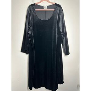 Rare Vintage Only Necessities Velour Velvet Black Robe 3X  Loungewear Dress